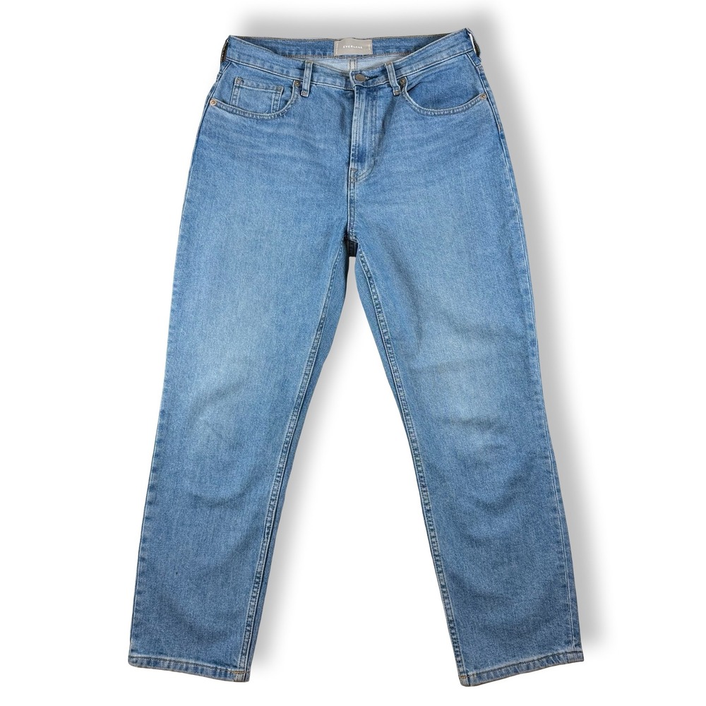 Everlane High Rise Straight Jeans Blue Ankle Denim 29‎ Ankle Stretch Womens